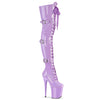 FLAMINGO-3028 Plateau Overkneestiefel Lila von Pleaser