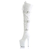 FLAMINGO-3028 Plateau Overknee Stiefel Weiß Lack von Pleaser – Ansicht 3