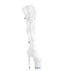 FLAMINGO-3028 Plateau Overknee Stiefel Weiß Lack von Pleaser – Ansicht 5