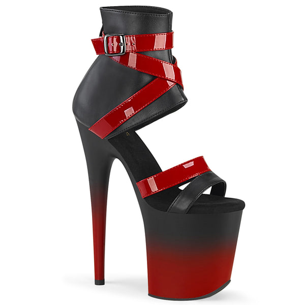 FLAMINGO-800-15 Plateau Sandaletten - Schwarz/Rot von Pleaser