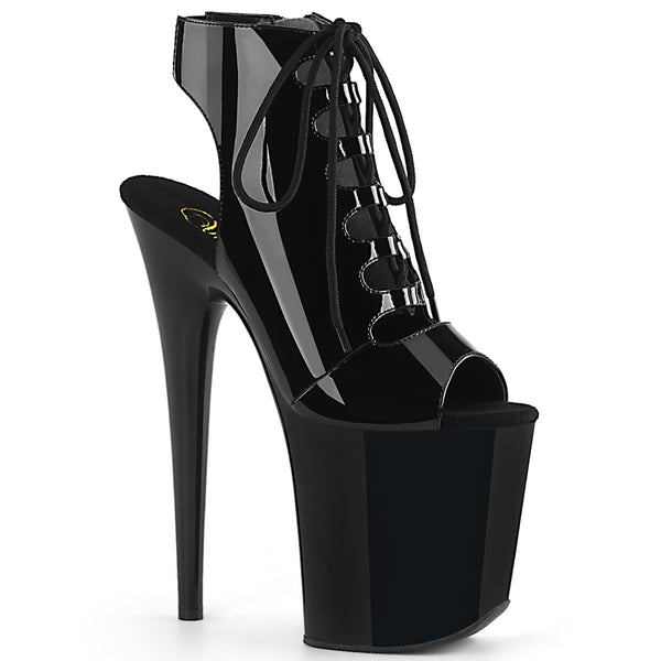 FLAMINGO-800-20 Plateau Stiefeletten Lack Schwarz von Pleaser