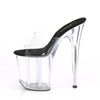 FLAMINGO-801 Plateau Pantoletten Schwarz/Transparent von Pleaser – Ansicht 3