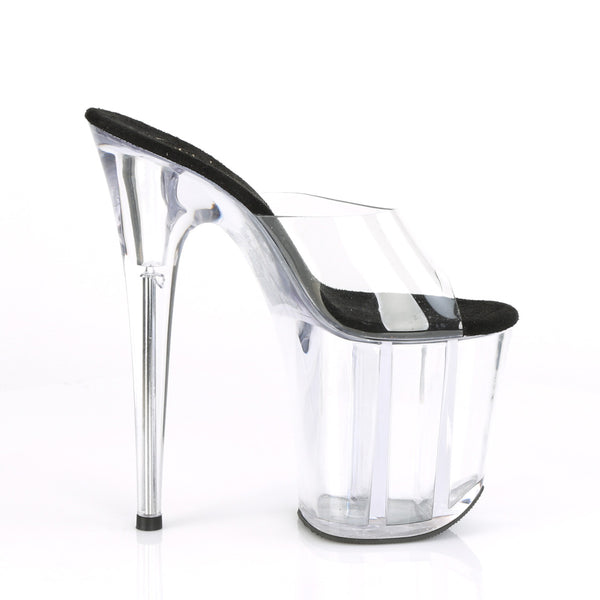 FLAMINGO-801 Plateau Pantoletten Schwarz/Transparent von Pleaser – Ansicht 5