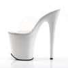 FLAMINGO-801 Plateau Pantoletten Transparent/Weiß von Pleaser – Ansicht 3