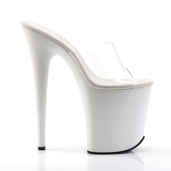 FLAMINGO-801 Plateau Pantoletten Transparent/Weiß von Pleaser – Ansicht 5