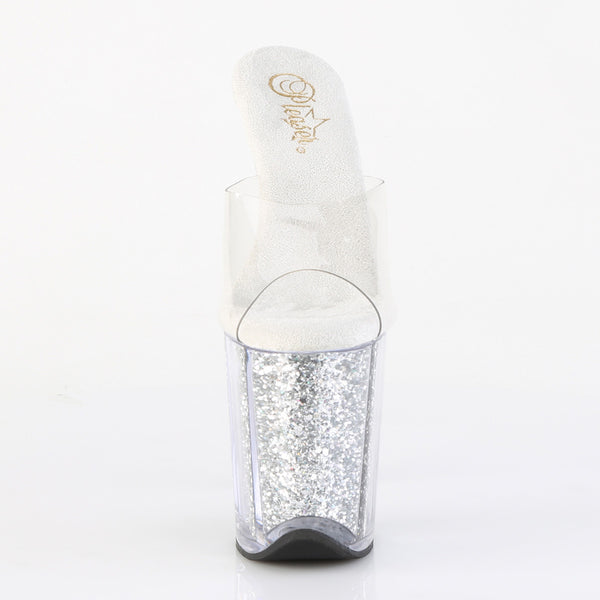 FLAMINGO-801G Plateau Pantoletten Silber von Pleaser – Ansicht 2
