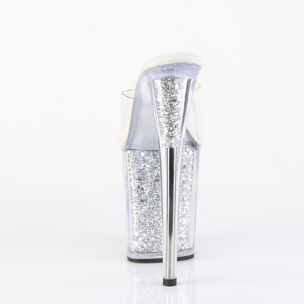 FLAMINGO-801G Plateau Pantoletten Silber von Pleaser – Ansicht 4