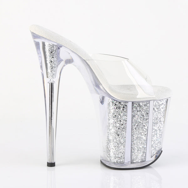 FLAMINGO-801G Plateau Pantoletten Silber von Pleaser – Ansicht 5