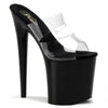 FLAMINGO-802 Plateau Pantoletten Transparent/Schwarz von Pleaser
