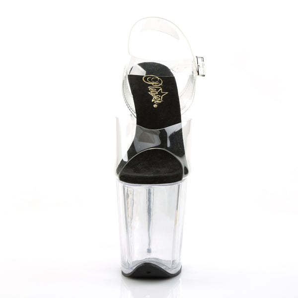 FLAMINGO-808 Plateau Sandaletten Transparent/Schwarz von Pleaser – Ansicht 2