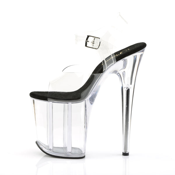 FLAMINGO-808 Plateau Sandaletten Transparent/Schwarz von Pleaser – Ansicht 3