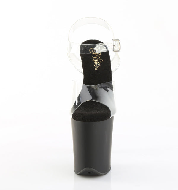 FLAMINGO-808 Plateau Sandaletten Schwarz/ Transparent von Pleaser – Ansicht 2