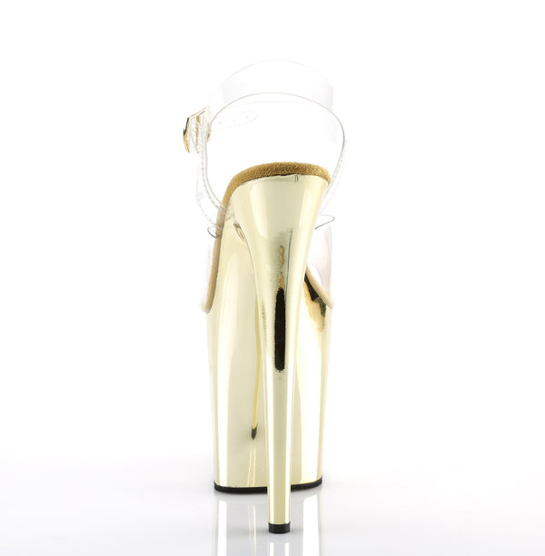 FLAMINGO-808 Plateau Sandaletten Gold von Pleaser – Ansicht 4