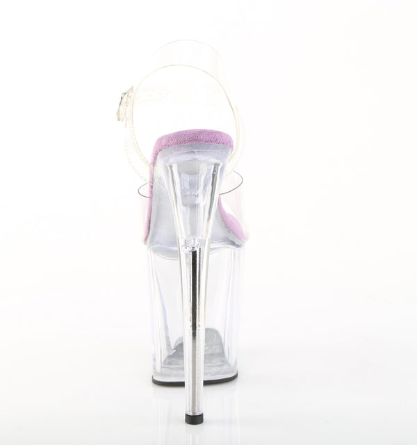 FLAMINGO-808 Plateau Sandaletten Transparent/ Lila von Pleaser – Ansicht 4