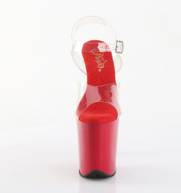 FLAMINGO-808 Plateau Sandaletten Rot von Pleaser – Ansicht 2