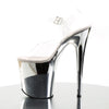 FLAMINGO-808 Plateau Sandaletten Silber | Pleaser