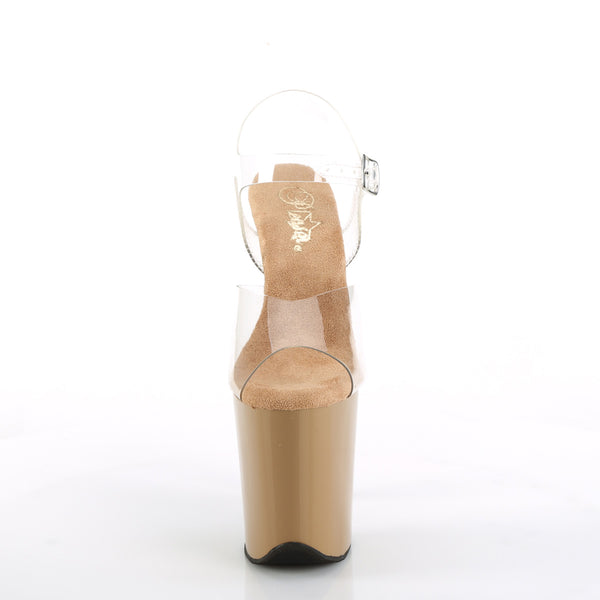 FLAMINGO-808 Plateau Sandaletten - Beige von Pleaser – Ansicht 2