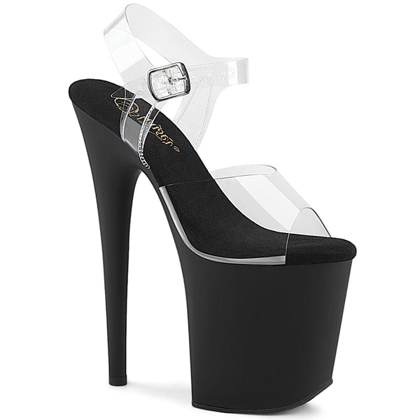 FLAMINGO-808 Plateau Sandaletten Schwarz/ Transparent von Pleaser