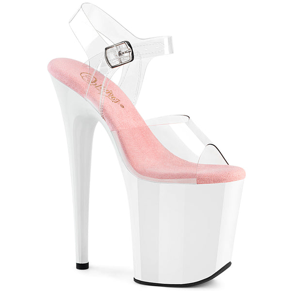FLAMINGO-808 Plateau Sandaletten Weiß/ Rosé von Pleaser