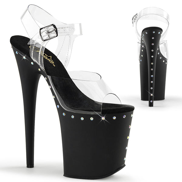 FLAMINGO-808ABLS Plateau Sandaletten schwarz | Pleaser