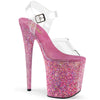 FLAMINGO-808CF Plateau Sandaletten - Pink Glitzer von Pleaser