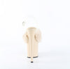 FLAMINGO-808FUR Plateau Sandaletten Beige Lack Kunstfell | Pleaser