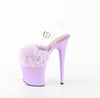 FLAMINGO-808FUR Plateau Sandaletten Lila Lack Kunstfell | Pleaser