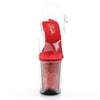 FLAMINGO-808G Plateau Sandaletten Rot Glitzer | Pleaser