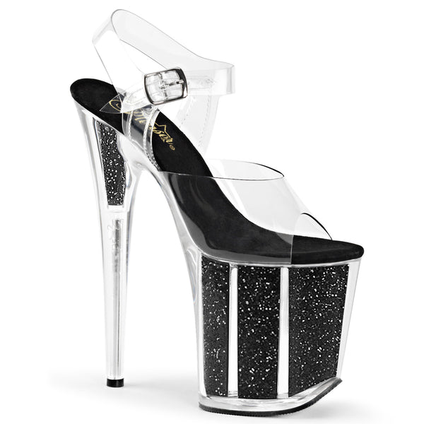 FLAMINGO-808G Plateau Sandaletten Schwarz | Pleaser