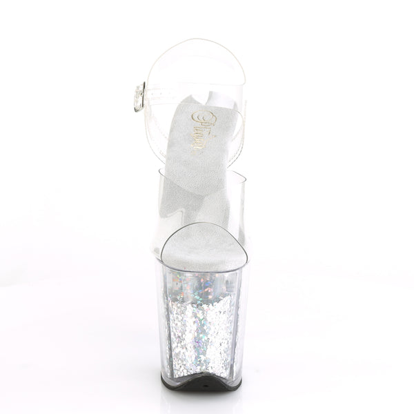 FLAMINGO-808GF Plateau Sandaletten Silber von Pleaser – Ansicht 2