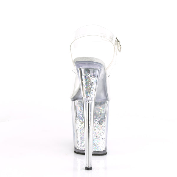 FLAMINGO-808GF Plateau Sandaletten Silber von Pleaser – Ansicht 4