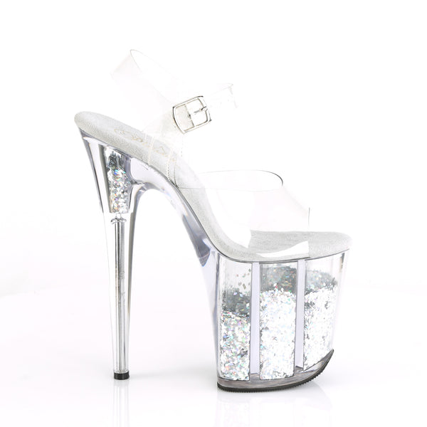 FLAMINGO-808GF Plateau Sandaletten Silber von Pleaser – Ansicht 5