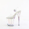 FLAMINGO-808HT Plateau Sandaletten Transparent/Holografisch | Pleaser