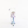 FLAMINGO-808HT Plateau Sandaletten Transparent/Holografisch | Pleaser