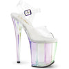 FLAMINGO-808HT Plateau Sandaletten Transparent/Holografisch | Pleaser