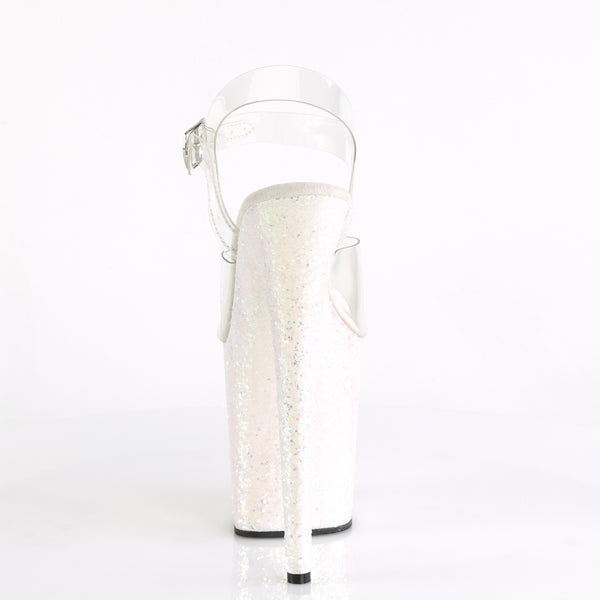 FLAMINGO-808LG Plateau Sandaletten Opal Rosa Glitzer von Pleaser – Ansicht 4