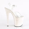 FLAMINGO-808LG Plateau Sandaletten Opal Rosa Glitzer von Pleaser – Ansicht 5