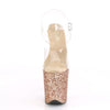 FLAMINGO-808LG Plateau Sandaletten Rose Gold Glitzer von Pleaser – Ansicht 2
