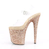 FLAMINGO-808LG Plateau Sandaletten Rose Gold Glitzer von Pleaser – Ansicht 3
