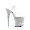 FLAMINGO-808LG Plateau Sandaletten Glitzer | Pleaser