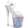 FLAMINGO-808MC Plateau Sandaletten Silber von Pleaser