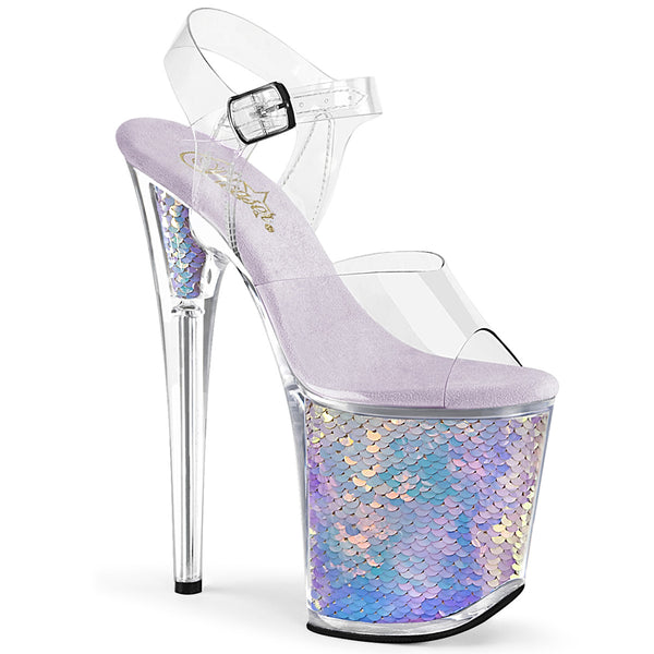 FLAMINGO-808MC Plateau Sandaletten Silber von Pleaser