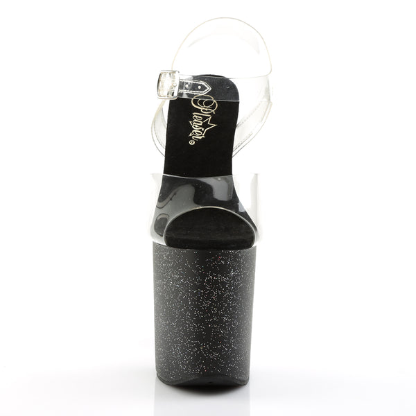 FLAMINGO-808MG Plateau Sandaletten Schwarz | Pleaser