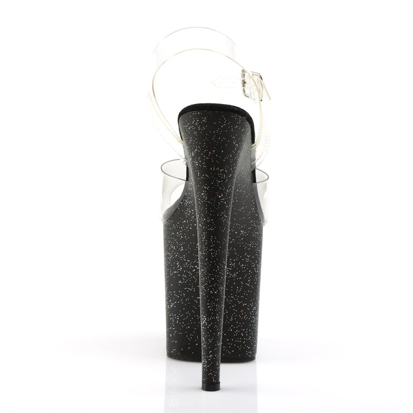 FLAMINGO-808MG Plateau Sandaletten Schwarz | Pleaser