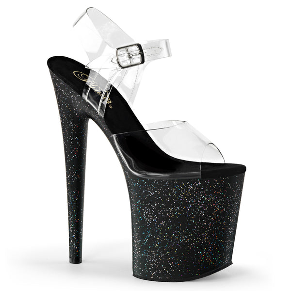 FLAMINGO-808MG Plateau Sandaletten Schwarz | Pleaser