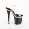 FLAMINGO-808MLS Plateau Sandaletten Schwarz Lack Strass | Pleaser