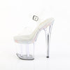 FLAMINGO-808MLS Plateau Sandaletten Transparent Strass | Pleaser