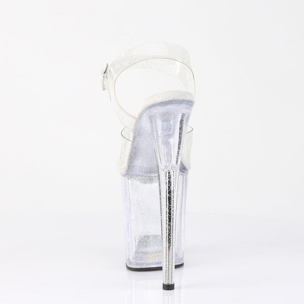 FLAMINGO-808MMG Plateau Sandaletten in Transparent-Glitzer von Pleaser – Ansicht 4