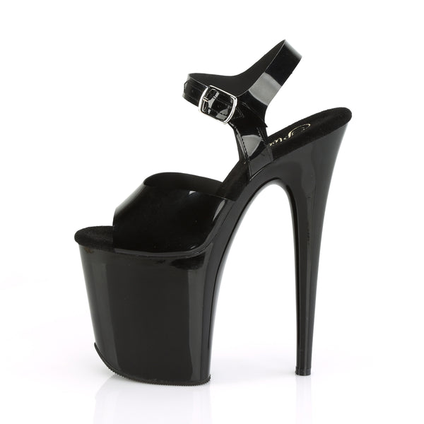 FLAMINGO-808N Plateau Sandaletten Schwarz Lack | Pleaser