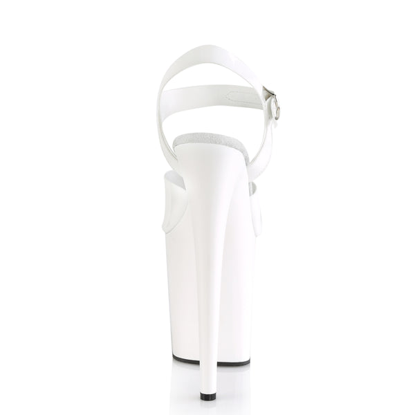 FLAMINGO-808N Plateau Sandaletten Weiß Lack | Pleaser